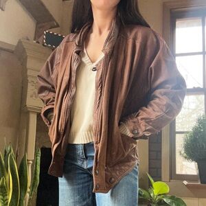 Vintage Adventure Bound brown leather jacket. Women’s size small